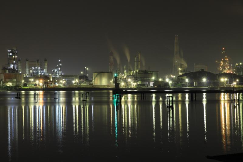 境川の工場夜景
